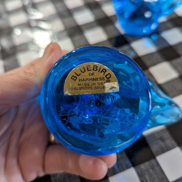 Vintage 80's 90's Bluebird Of Happiness Signed Leonard Ward Birds Mom Dad Baby - Picture 4 of 9